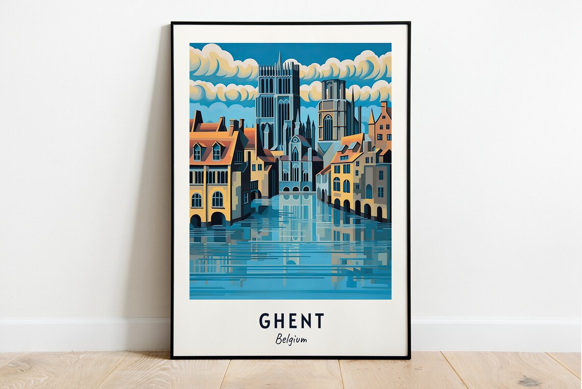 St Bavos Cathedral Ghent Belgium Travel Poster