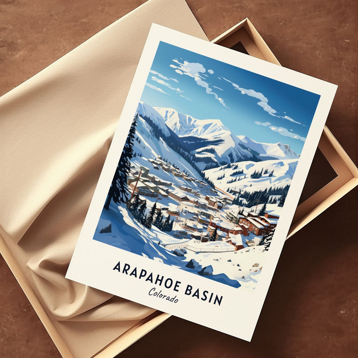 Arapahoe Basin Colorado Wide Valley Panorama Snow Winter Poster - Image 3