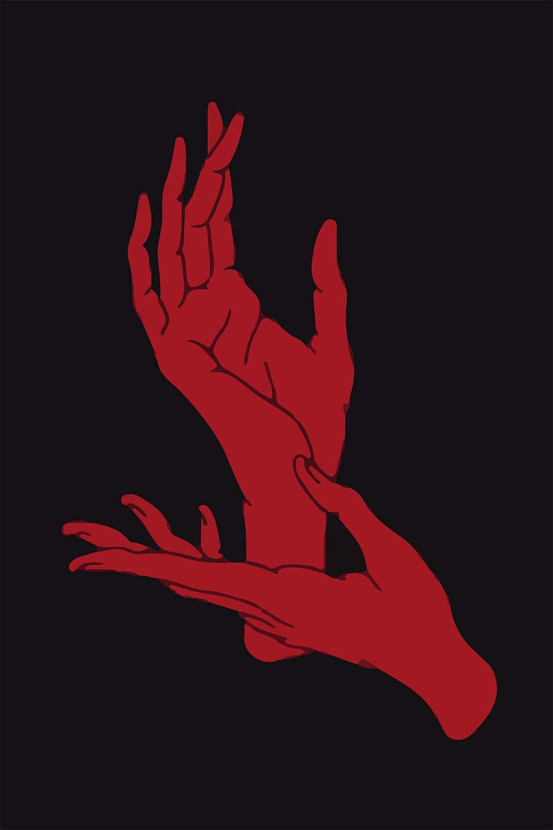 Devil Tapestry Devil Hand Tapestry Red Tapestry Minimalist Tapestry Gothic Tapestry Wall Decor Horror Tapestry Gothic Horror Tapestry - Image 3