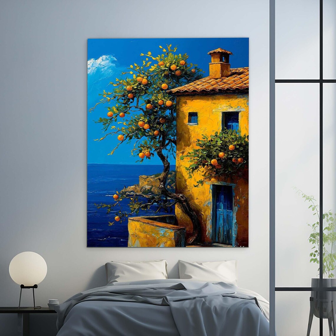 Mediterranean House Landscape Floral Art Print - Image 2