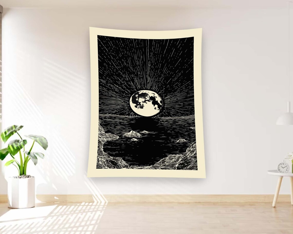 Moon Gothic Minimalist Art Print, Kids Room Decor - Image 2