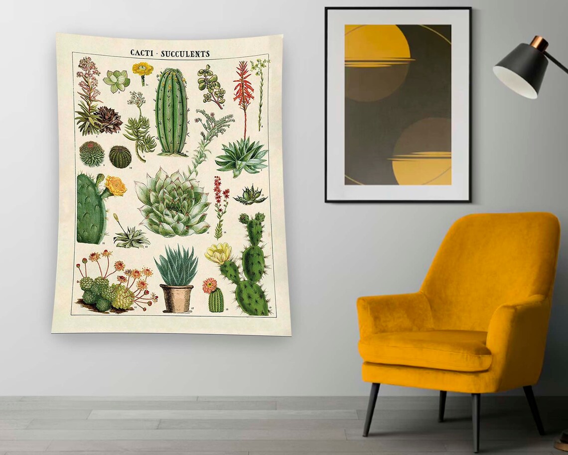 Cactus Minimalist Decor Tapestry Wall Hanging Art - Image 2