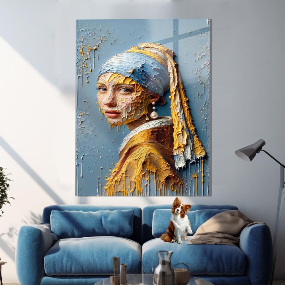 Girl With A Pearl Earring 3D Impasto Texture Vermeer Style Gallery Poster - Image 3