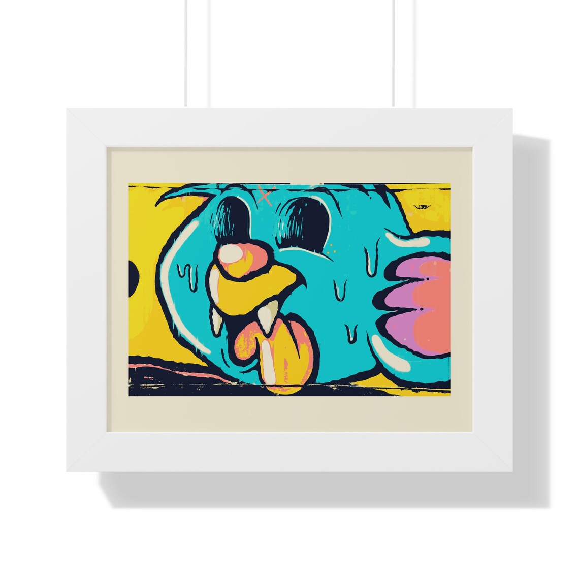 Quirky Framed Graffiti Print Colorful Wall Art Playful Decor Unique Gift Childrens Room Decoration Funny Artwork - Image 3