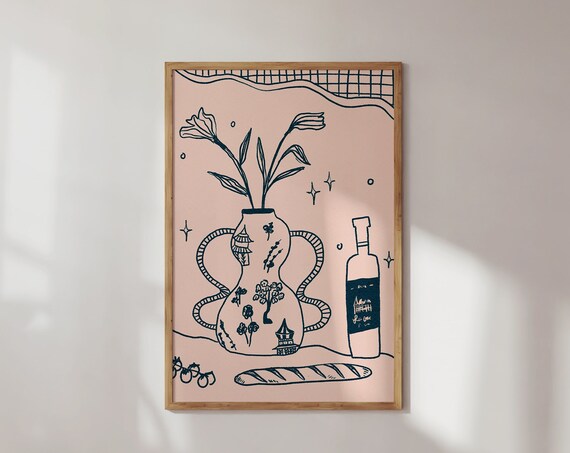 Monochrome Still Life Art Print Abstract Kitchen Decor
