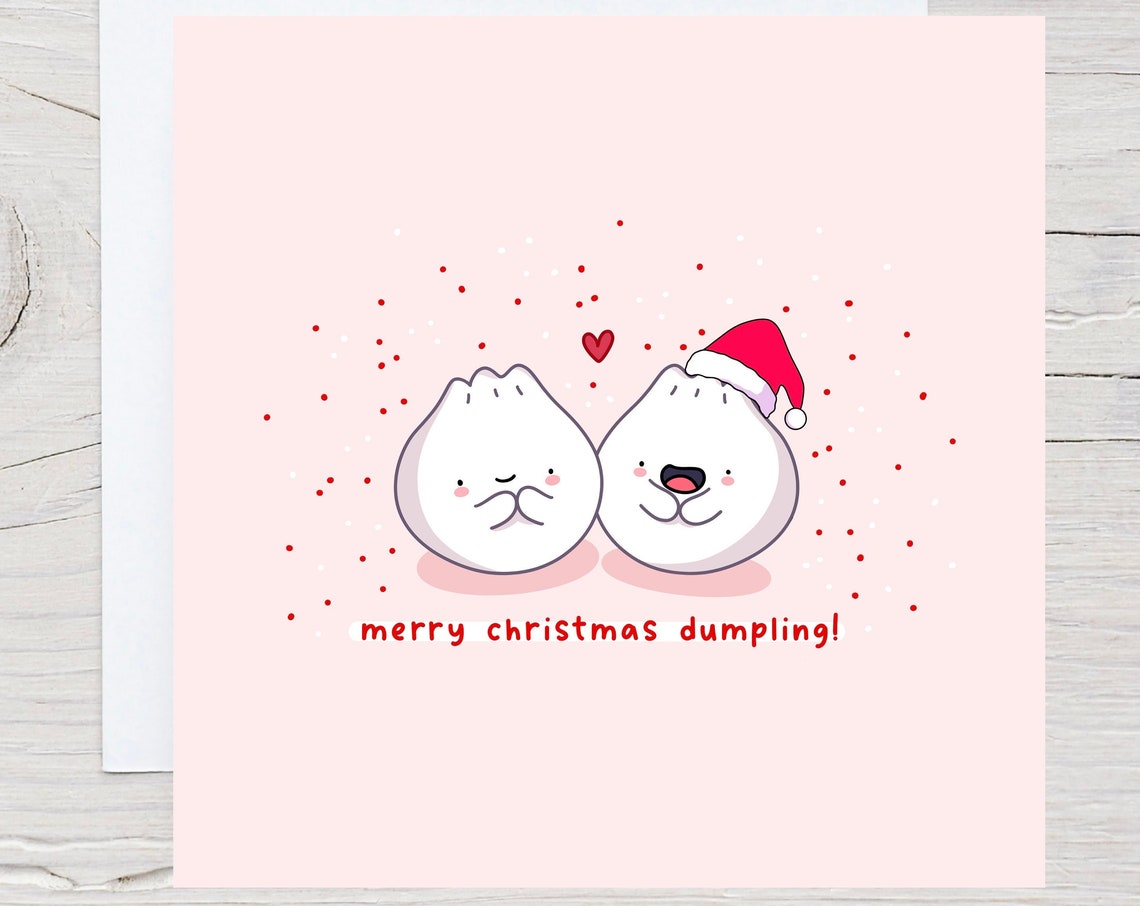 Merry Christmas Dumpling Kawaii Dumpling Pair Christmas Poster