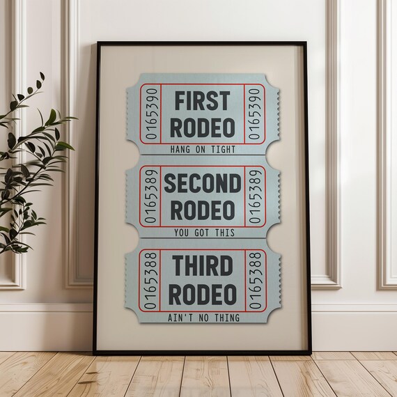 First Rodeo Ticket Stub Western Boho Art Print