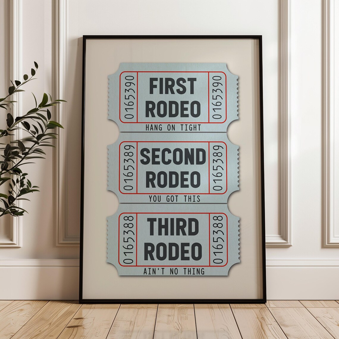 First Rodeo Ticket Stub Western Boho Art Print