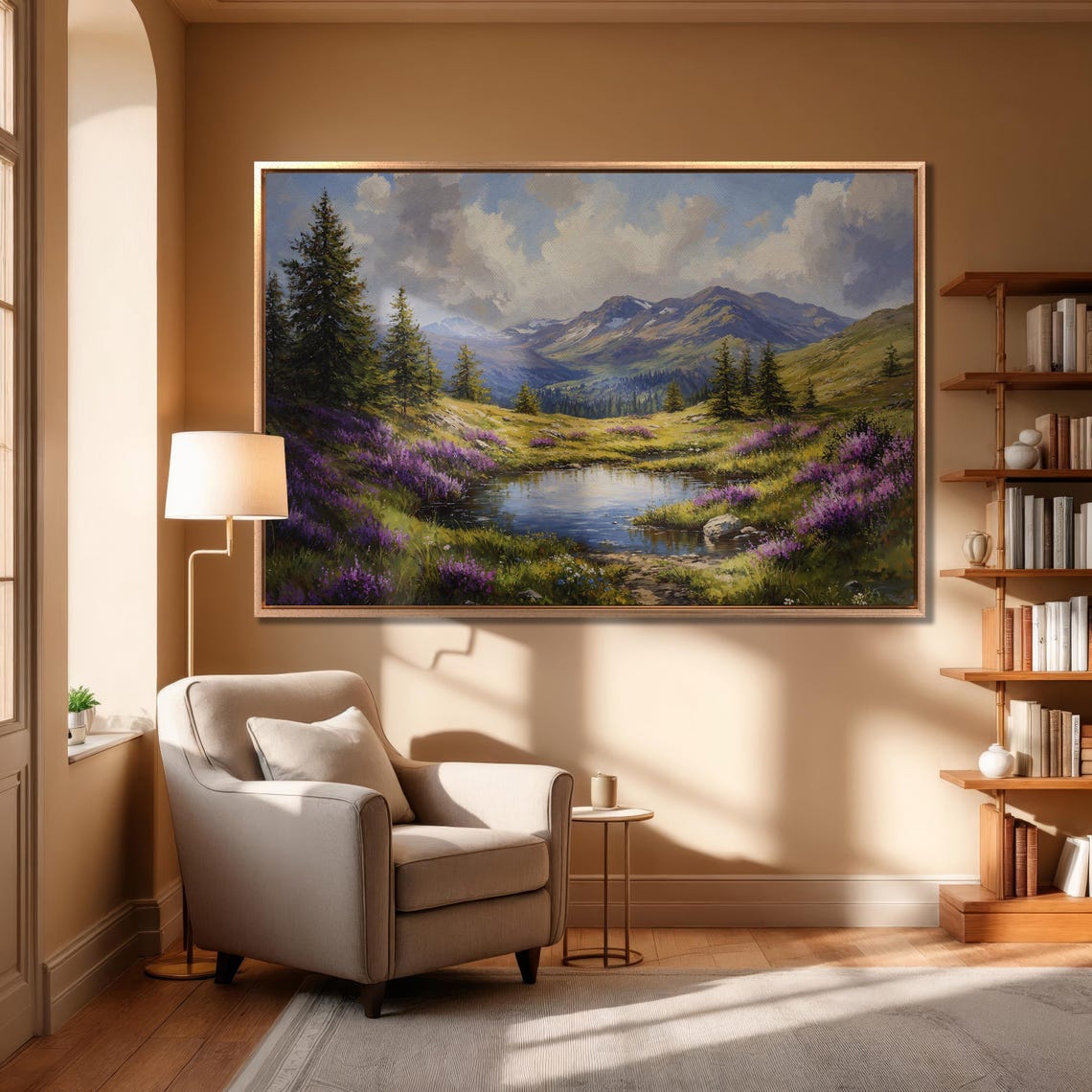 Mountain Landscape Framed Print Large Nature Wall Art Countryside Art Vibrant Scenery Tranquil Home Decor Ready To Hang Gift - Image 6