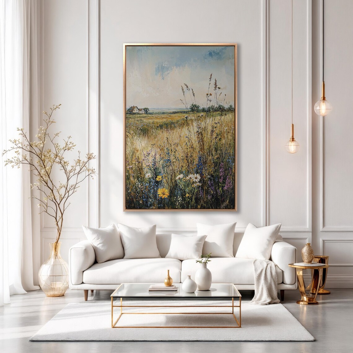 Summer Wildflower Meadow With Distant Farmhouse and Sky Poster - Image 6