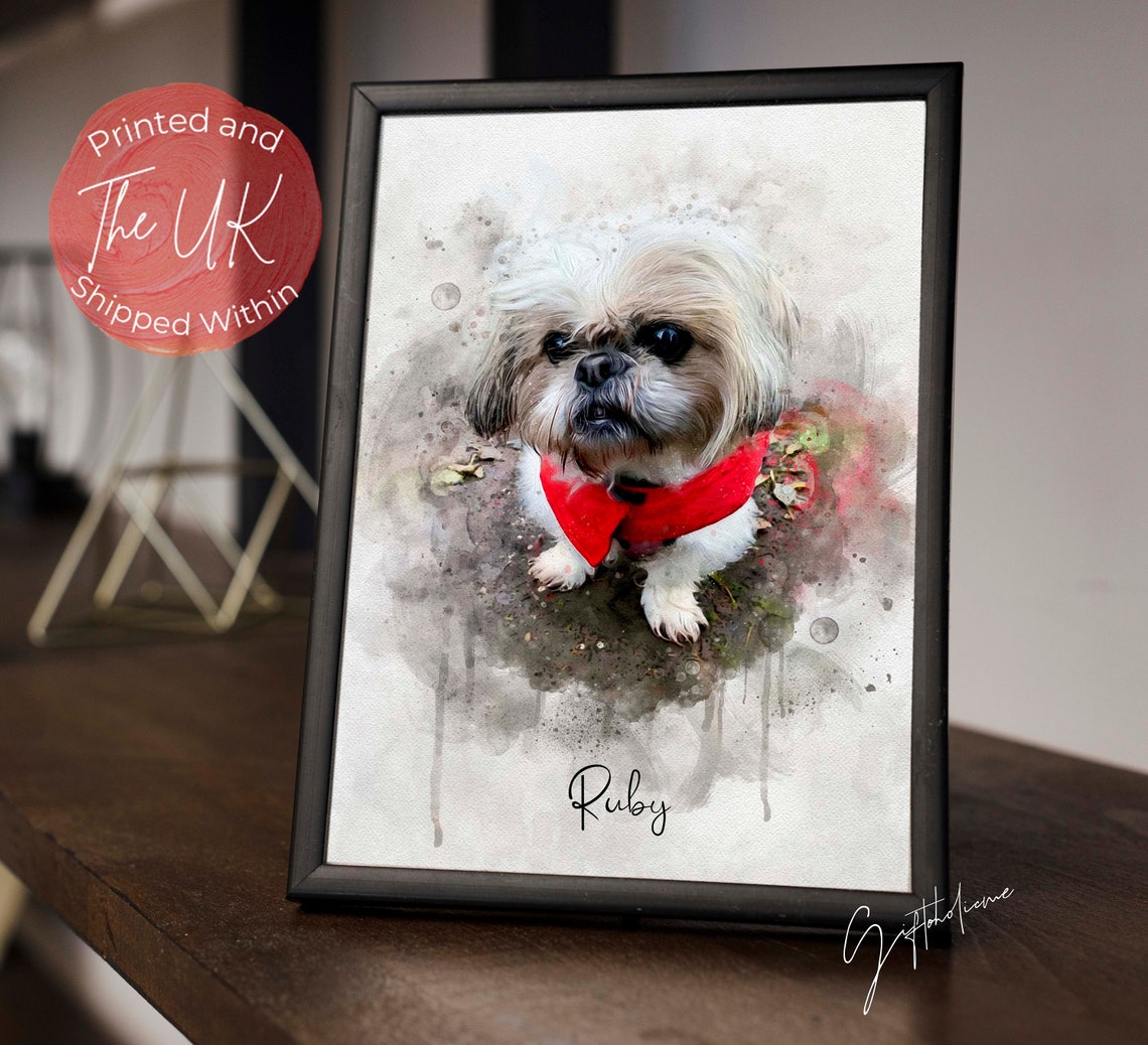 Pet Painting Watercolor Pet Portrait Art Print Pet Memorial Gift For Friend Dog Art Dog Watercolor Cat Portrait Custom Pet Loss Gift - Image 3