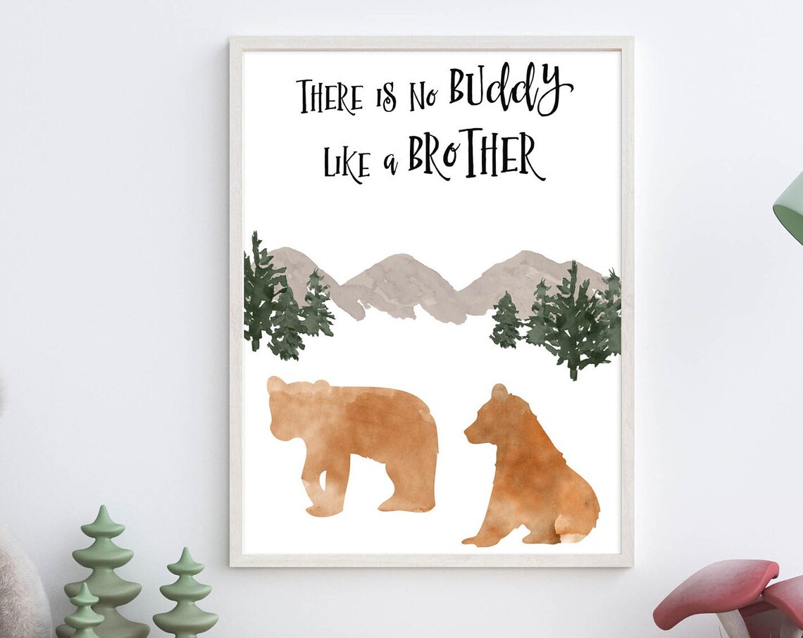 There Is No Buddy Like A Brother Quote Art Print - Image 2