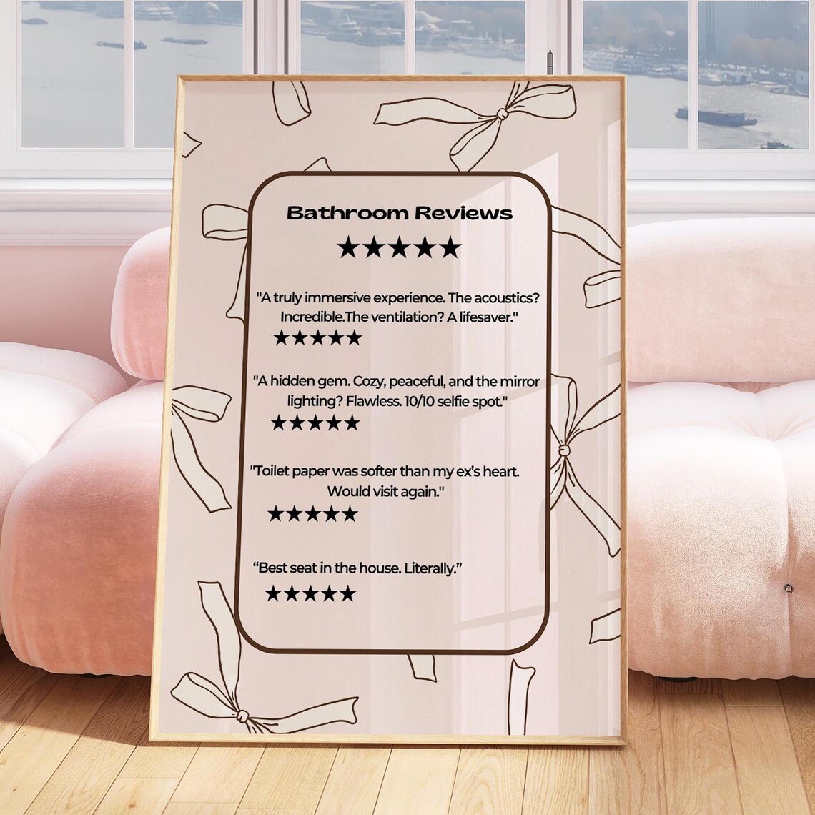 Coquette Bathroom Reviews Funny Pink Five Star Bathroom Quote Poster