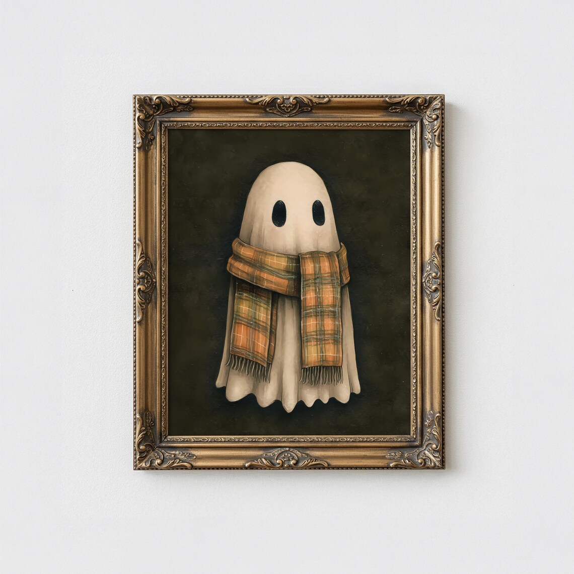 Autumn Halloween Plaid Poster, Cozy Fall Decor