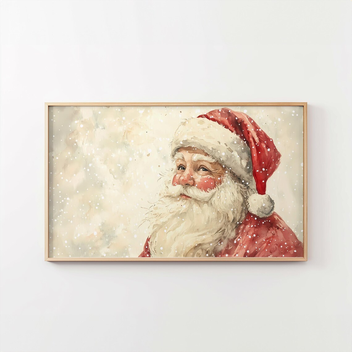 Vintage Santa Claus TV Frame Art, Christmas Decor