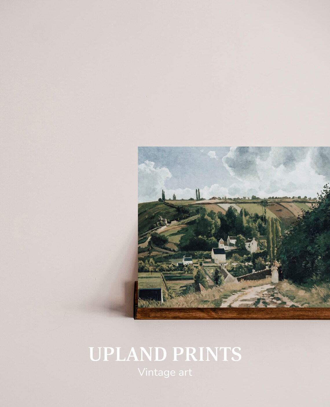 Green Landscape Oil Painting French Country Village Art Vintage Meadows Impressionist Art Gift 023 - Image 2