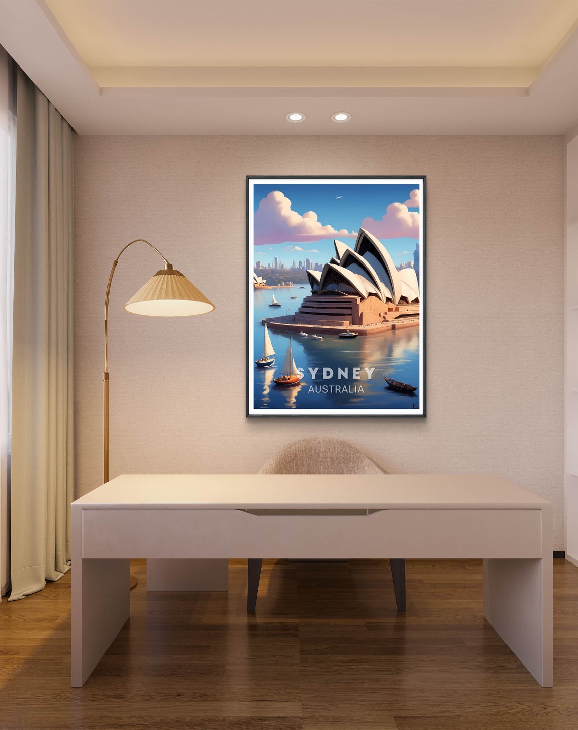 Sydney Australia Opera House Harbor Sailboat Travel Wall Poster - Image 2