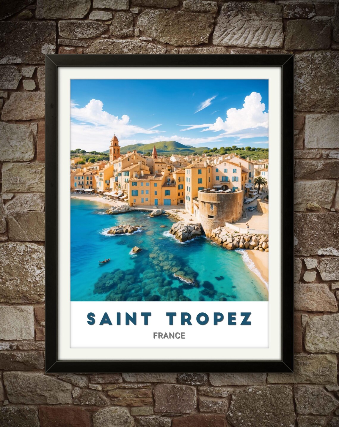 Saint Tropez France Coastal Old Town Turquoise Sea Travel Poster - Image 2