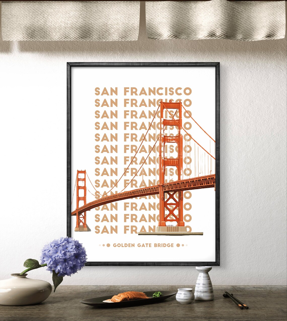 San Francisco Golden Gate Bridge, Minimalist Travel Poster - Image 4