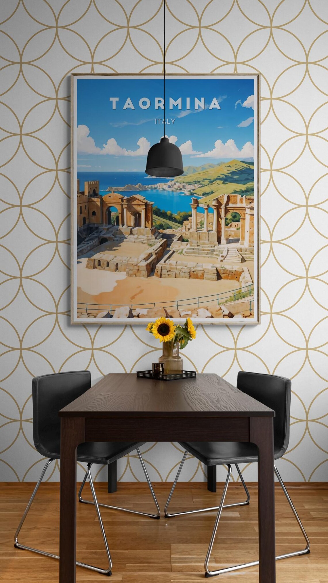 Taormina Ancient Greek Theatre Sea View Italy Vintage Travel Poster - Image 4