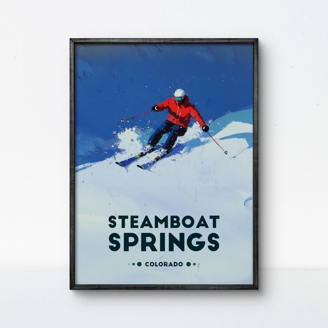 Steamboat Springs Ski Poster Dynamic Winter Sports Artwork For Adventure Enthusiasts And Snow Lovers