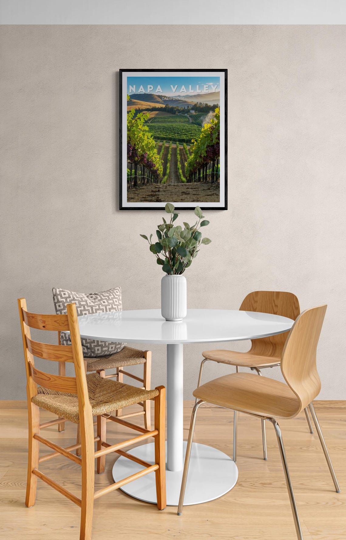 Napa Valley Vineyard Rows Sunrise Hills California Travel Poster - Image 4