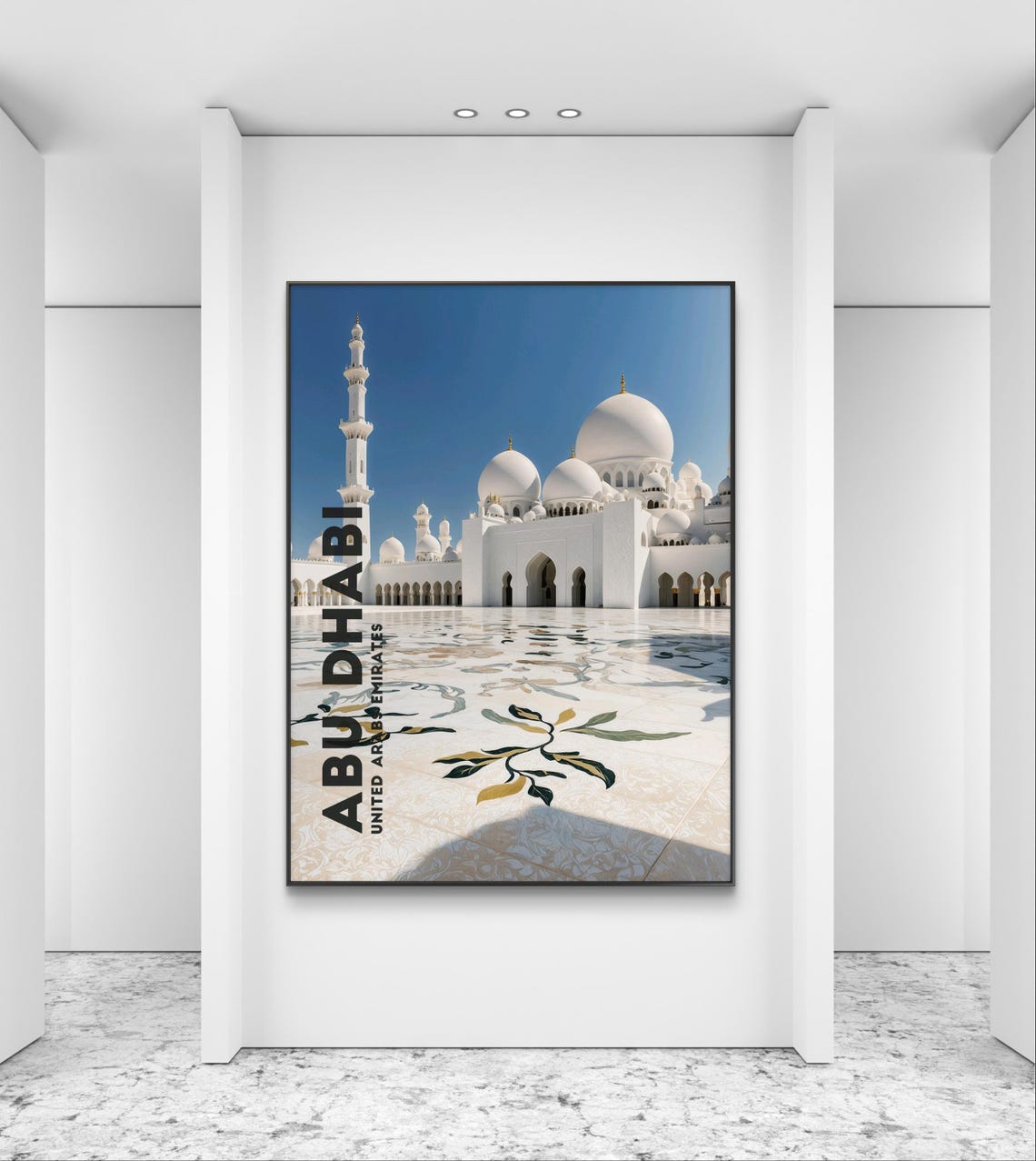 Abu Dhabi Sheikh Zayed Grand Mosque UAE Skyline Travel Poster - Image 3