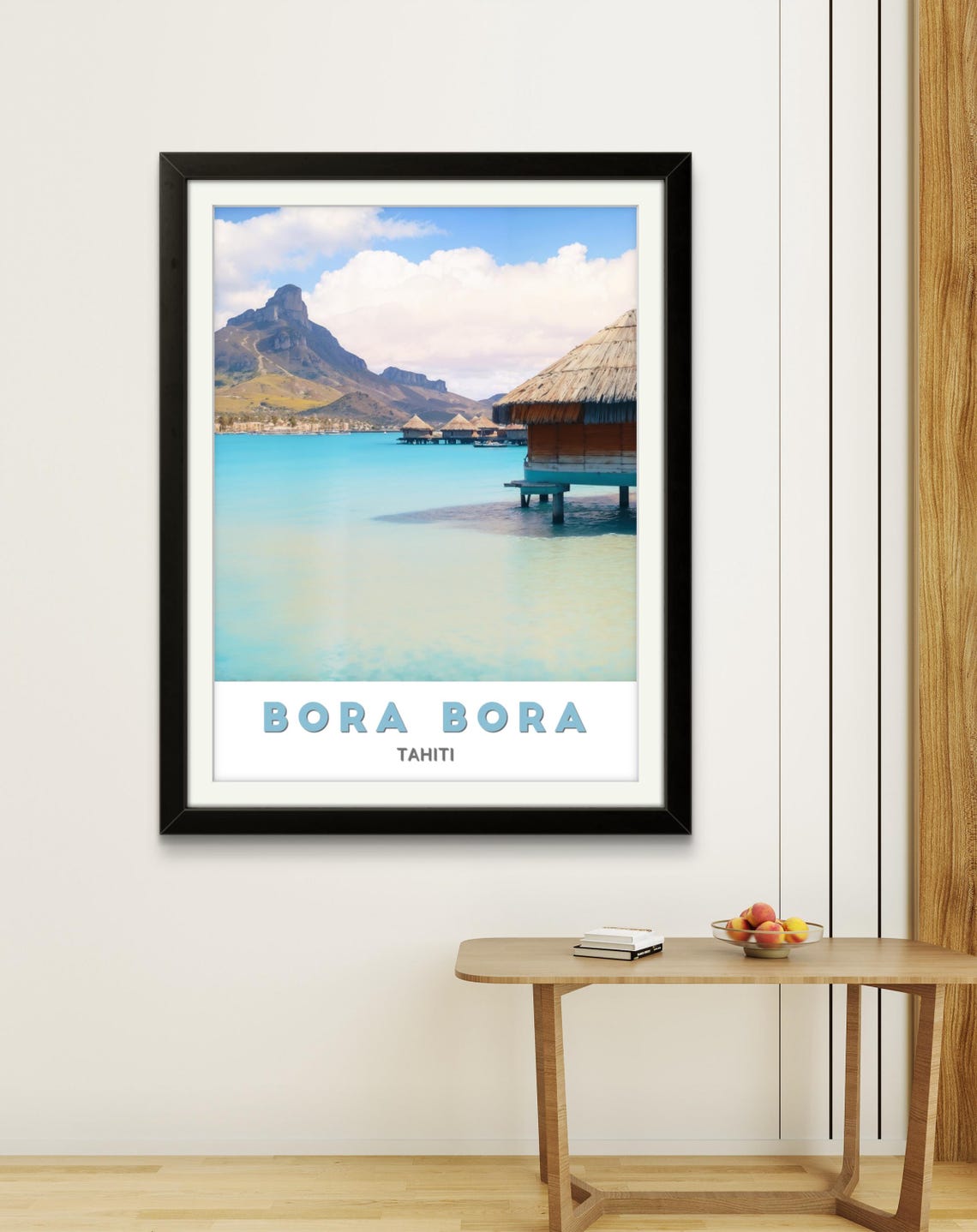 Bora Bora Tahiti Overwater Bungalow Lagoon Mountain View Poster - Image 2