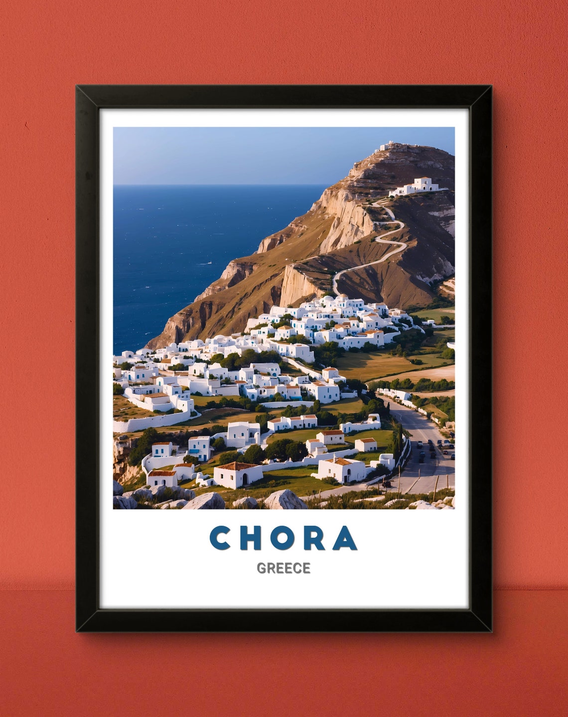 Chora Folegandros Whitewashed Cliff Village Aegean Greece Poster