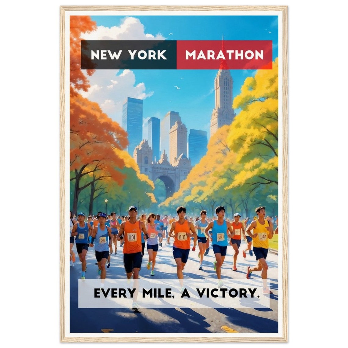 New York Marathon Every Mile A Victory Runners Race Day Poster - Image 3