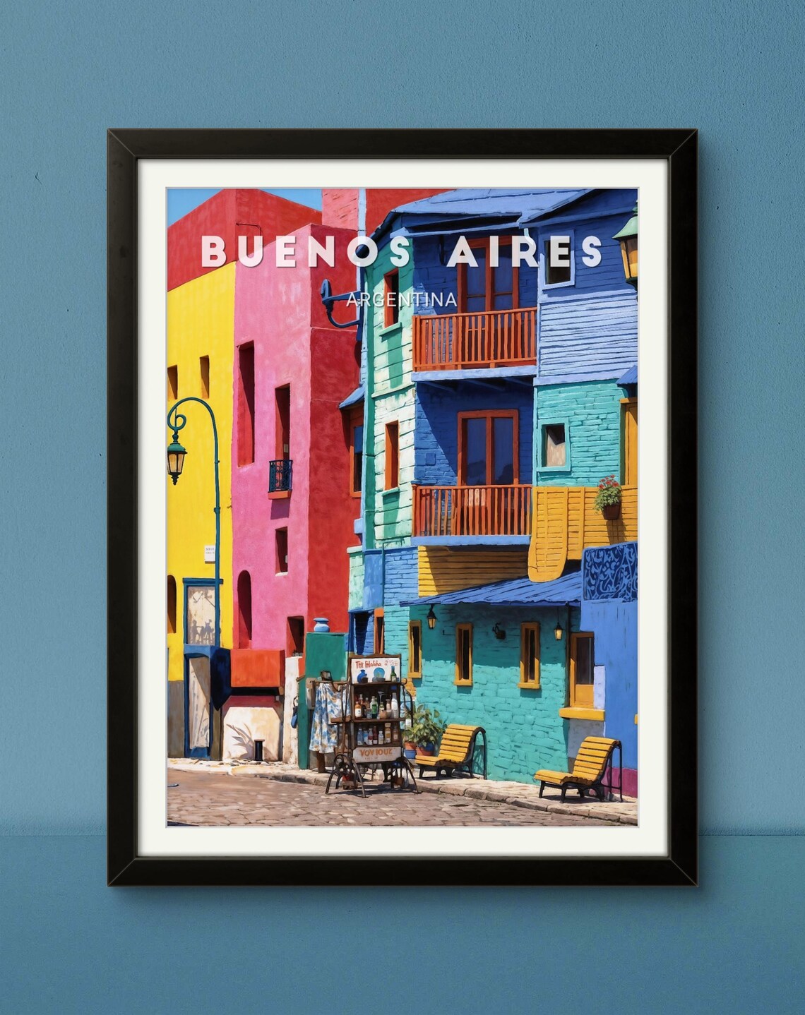 Buenos Aires La Boca Colorful Caminito Street Art Travel Poster
