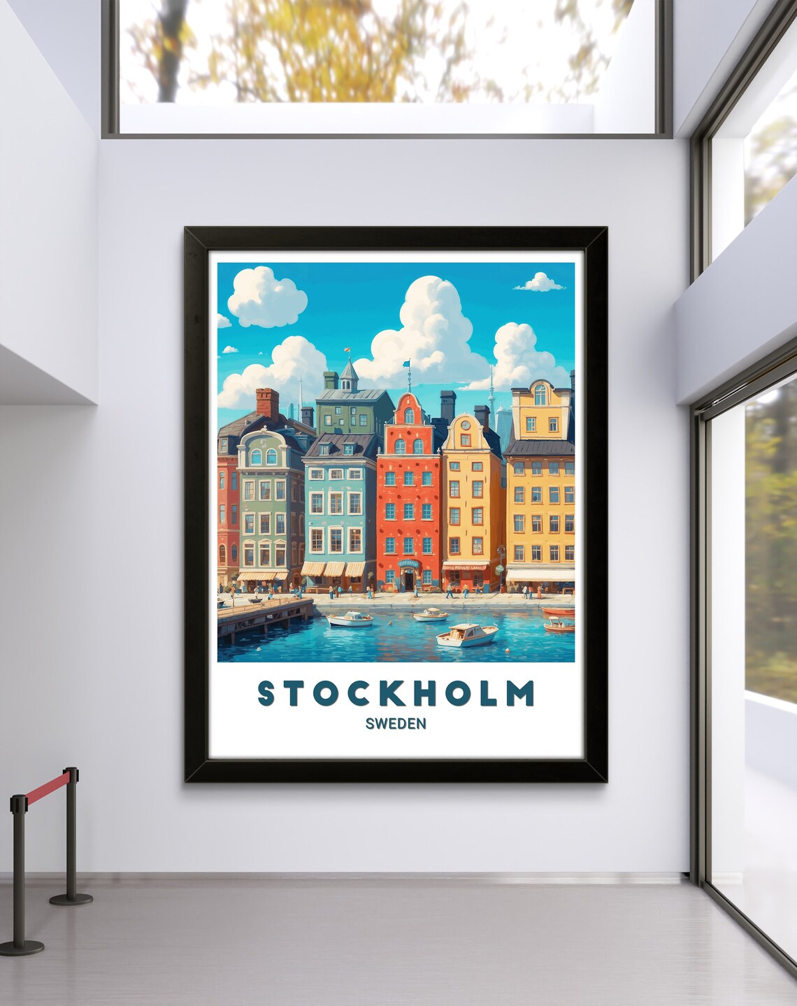Stockholm Poster Vibrant Colors Of The Historic Gamla Stan Perfect Scandinavian Wall Art For Home Decor And Travel Enthusiasts