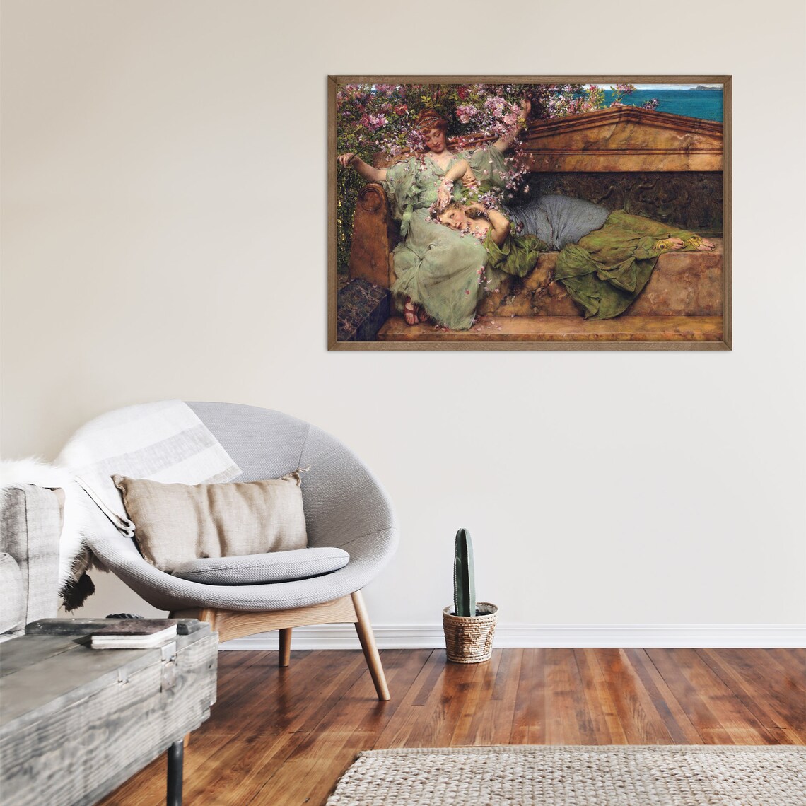 Alma Tadema In A Rose Garden 1890 Romantic Classic Oil Painting Poster - Image 2