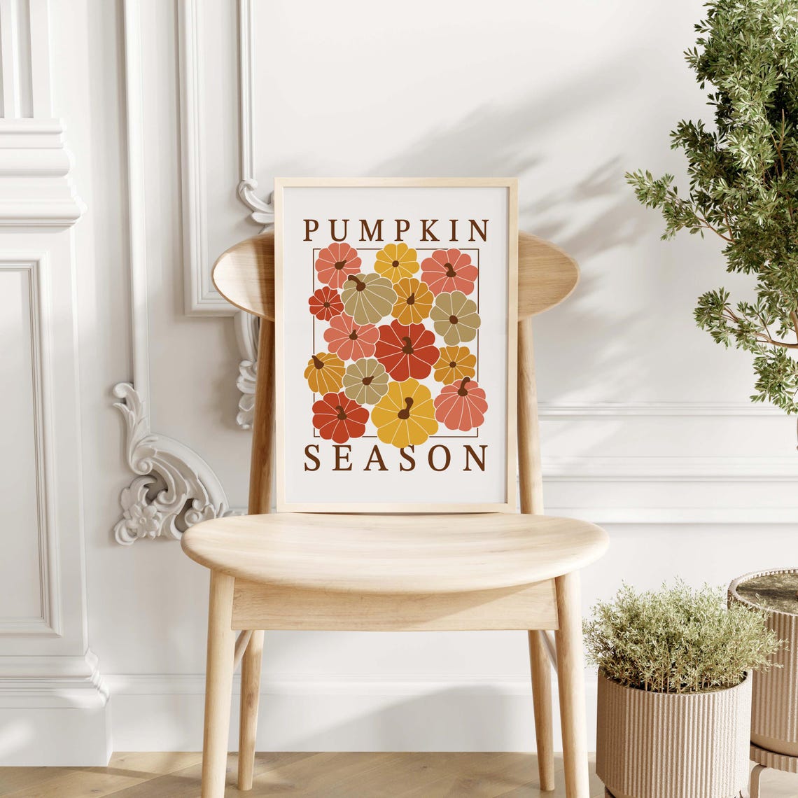 Pumpkin Season Retro Autumn Pumpkins Grid Fall Kitchen Poster - Image 2