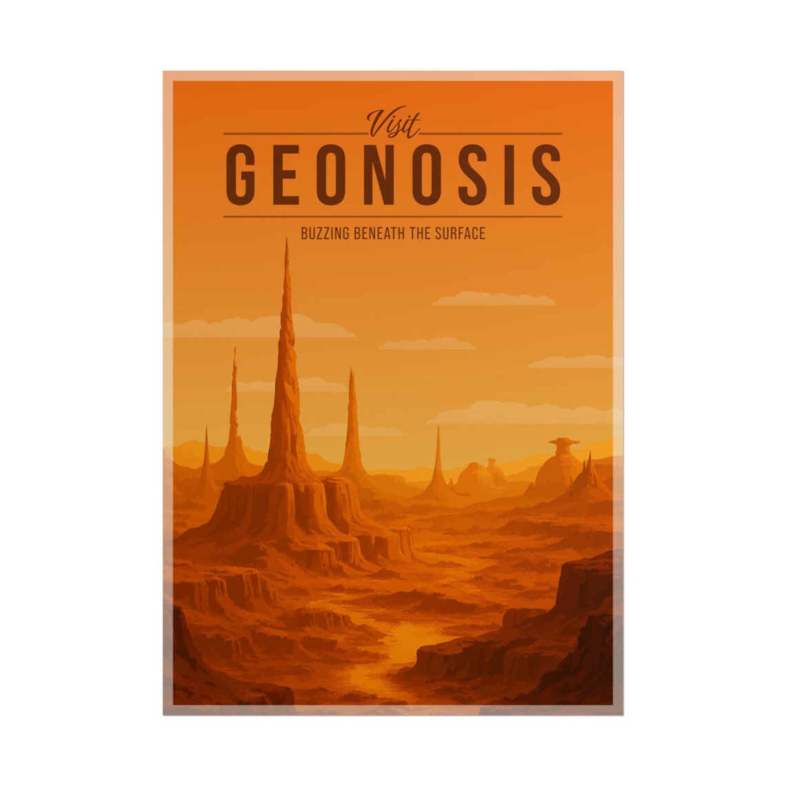 Geonosis Galactic Travel Poster, Sci-Fi Art Print