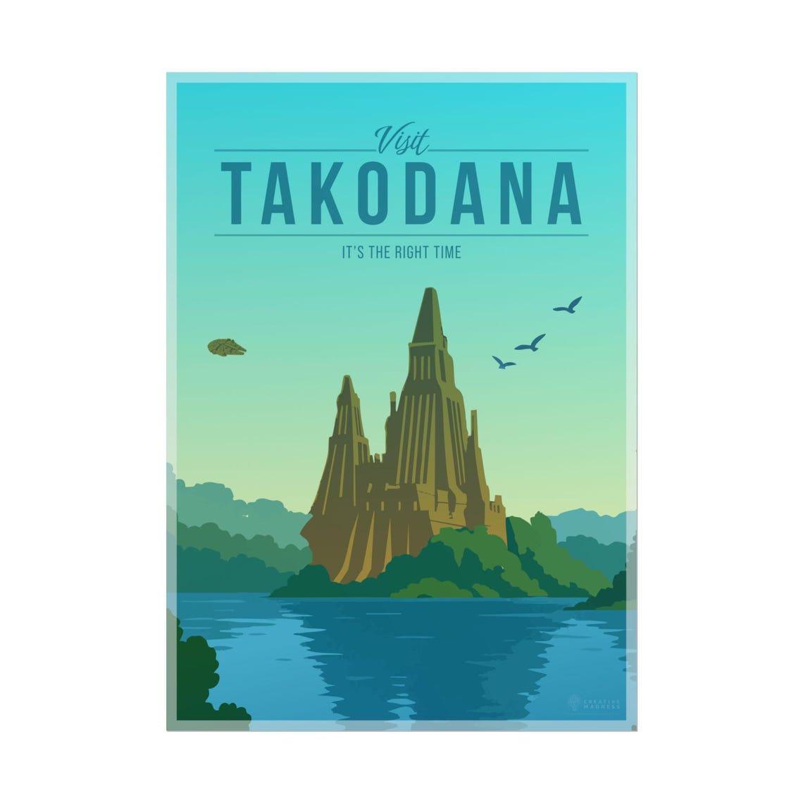 Visit Takodana Star Wars Lakeside Castle Fantasy Travel Poster