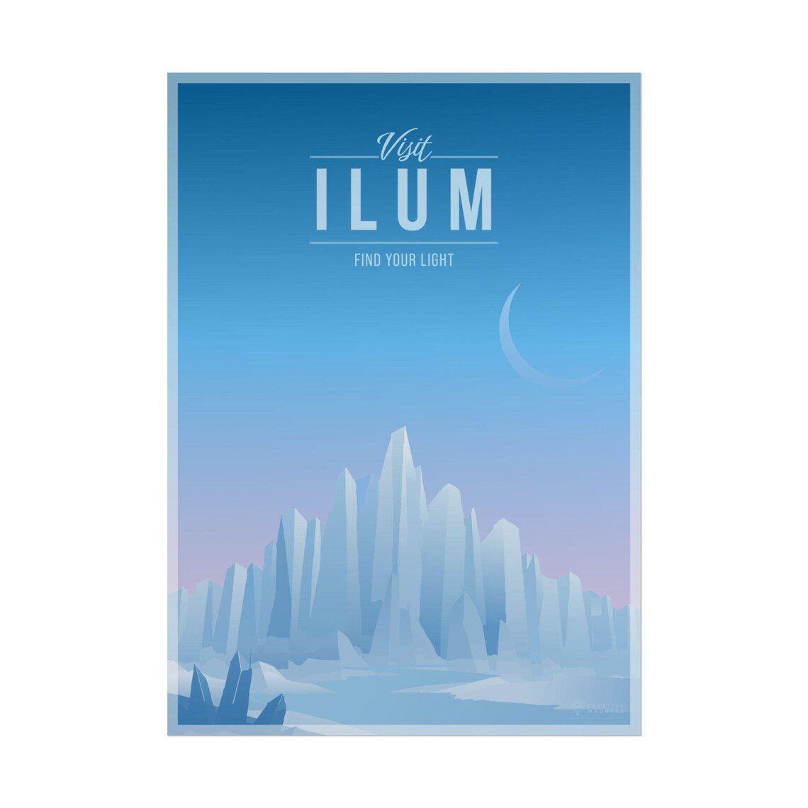 Ilum Galactic Travel Poster, Scenic Sci-Fi Art Print
