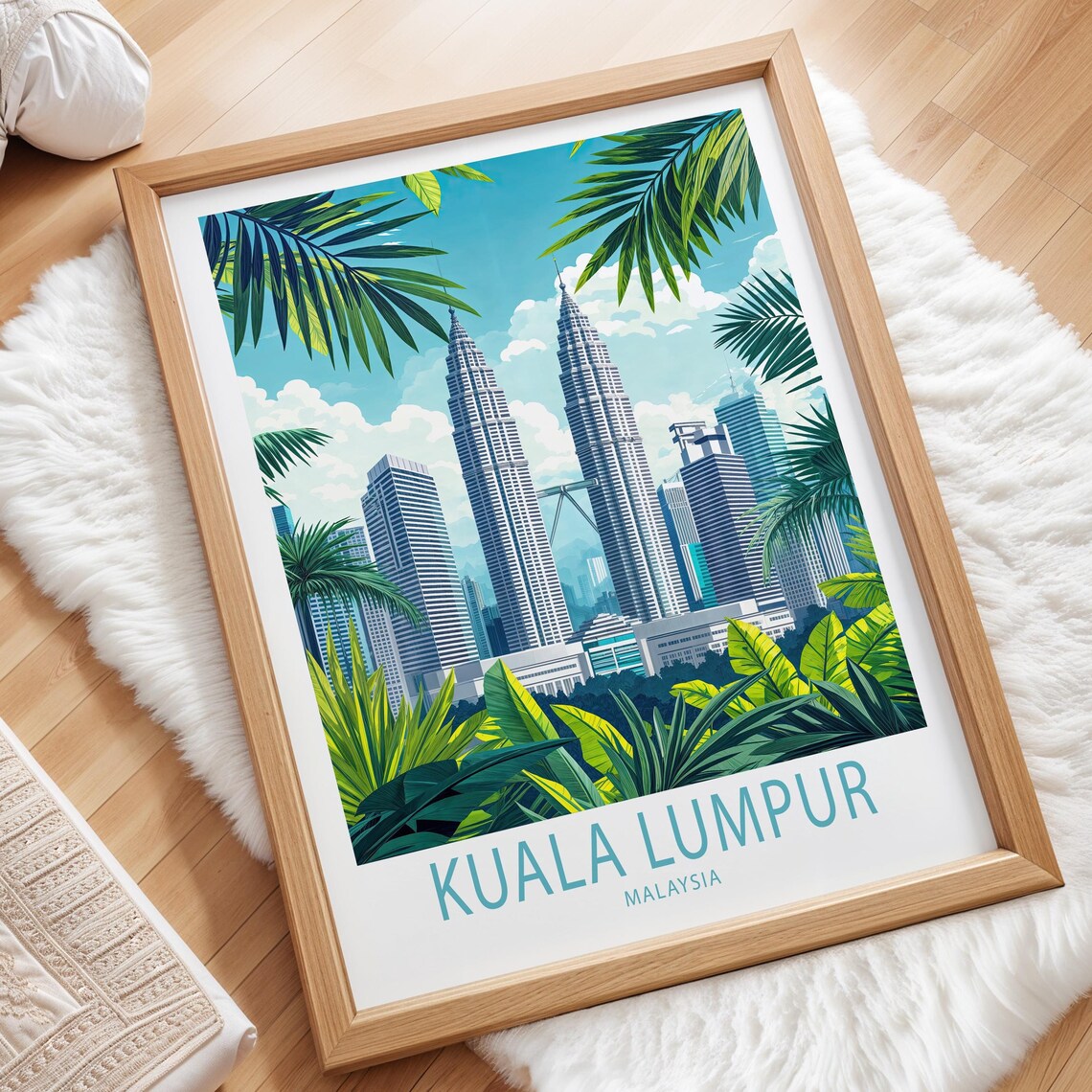 Kuala Lumpur Malaysia Petronas Twin Towers Skyline Cityscape Poster - Image 3