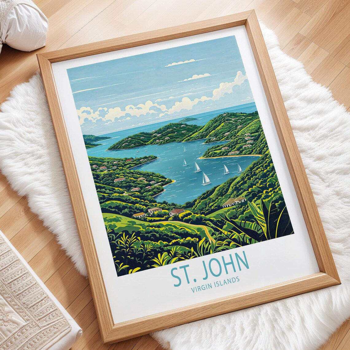Saint John Caribbean Travel Poster, Virgin Islands