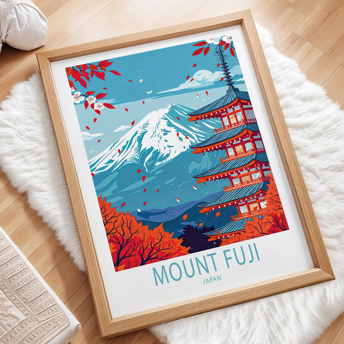 Mount Fuji Japan Travel Poster Japan Wall Art Mount Fuji San Print Home Decor Personalised Travel Poster Birthday Gifts