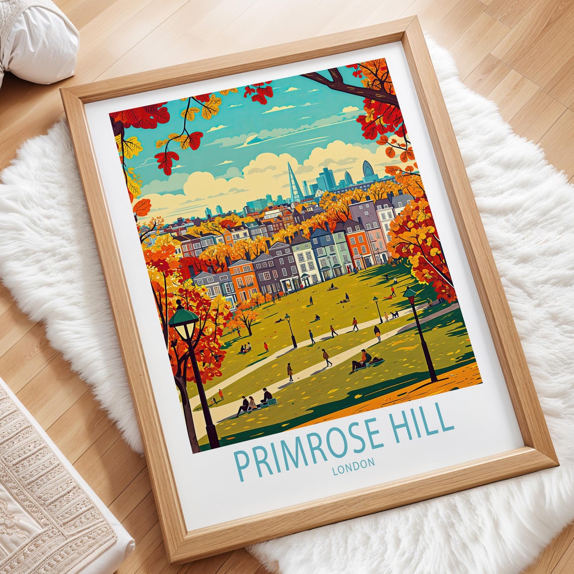 Primrose Hill Travel Poster Uk London Wall Art Primrose Hill London Print Birthday Gifts Personalised Travel Poster Home Decor