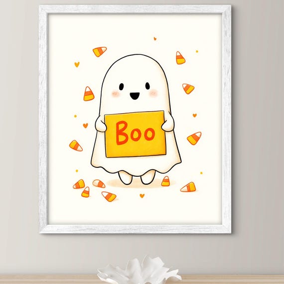 Kawaii Happy Cute Halloween Wall Art