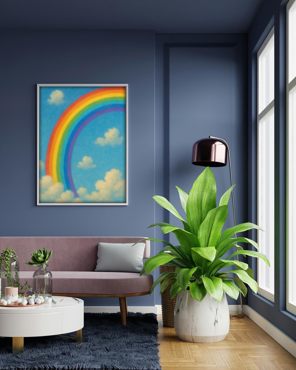 Soft Rainbow, Pastel Sky And Cloud Artwork - Image 4