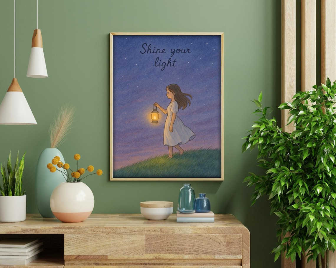 Shine Your Light, Inspirational Wall Art Print
