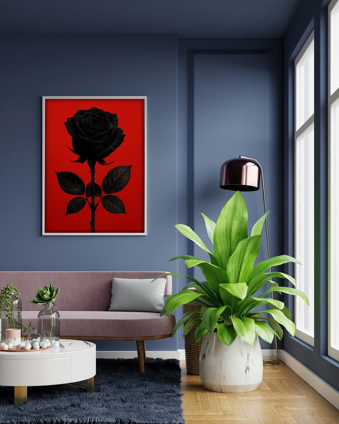 Gothic Black Rose Art Print, Dark Floral - Image 3