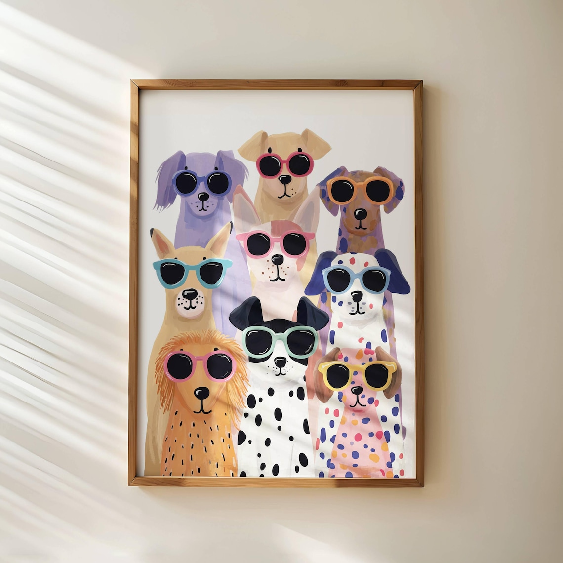 Funny Dog Portrait, Modern Nursery Pet Poster