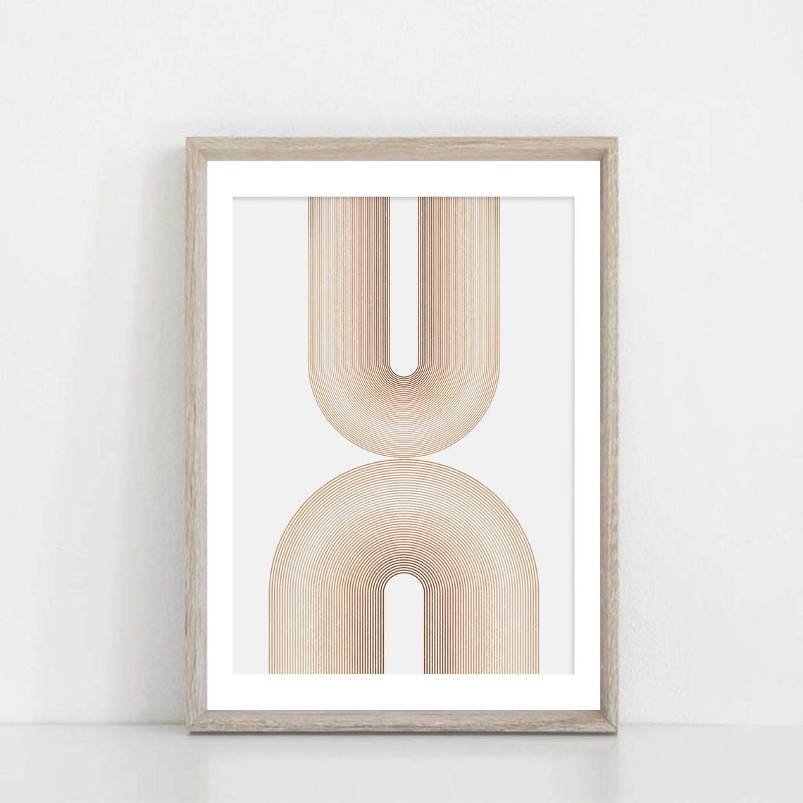 Modern Beige Arch Line Art Mid Century Geometric Minimal Wall Poster