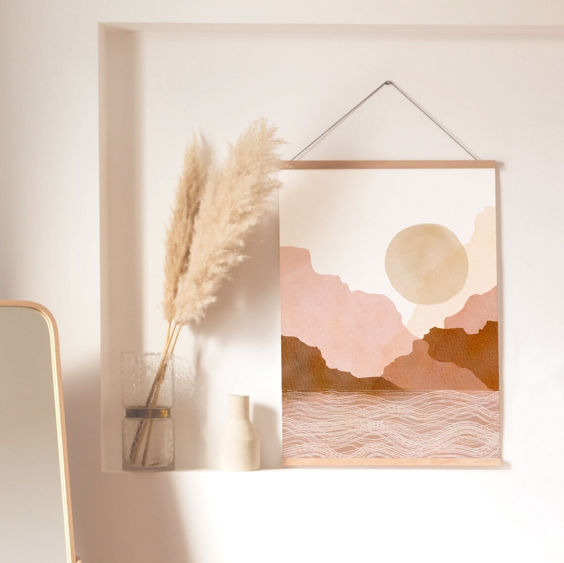 Abstract Landscape Art Print Abstract Mountain Minimalist Art Print Modern Abstract Wall Art