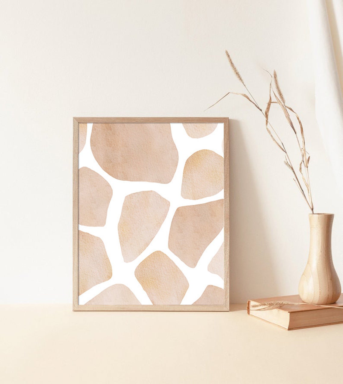 Giraffe Skin Pattern Print Earth Tone Abstract Art Beige Print Neutral Color Wall Art Minimalist Print Art Abstract Print - Image 3