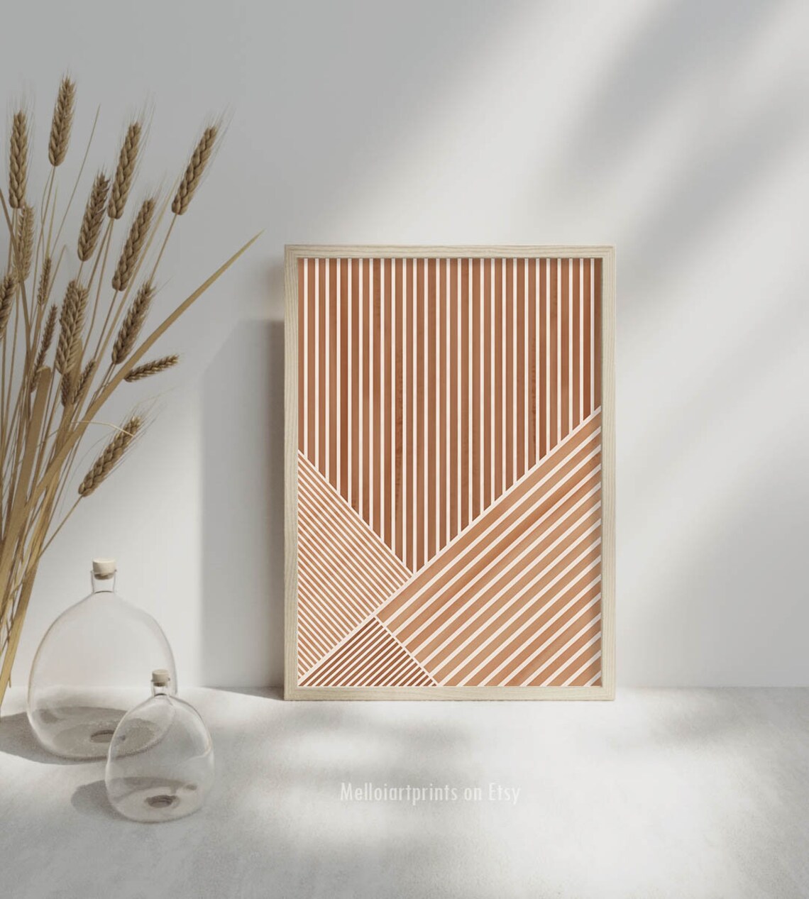 Geometric Stripes Minimalist Abstract Art Print - Image 3